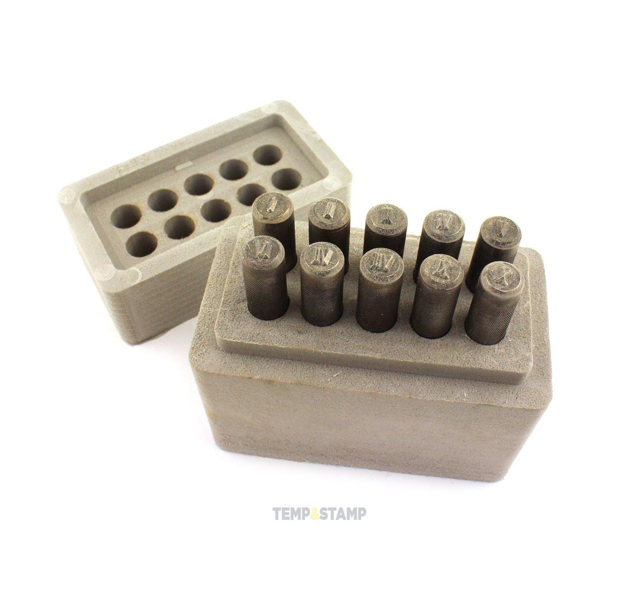 Набор ударных клейм "Римские цифры" 7 мм