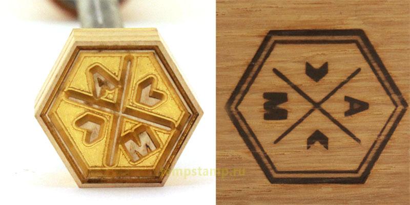 Hexagonal cliche for wood