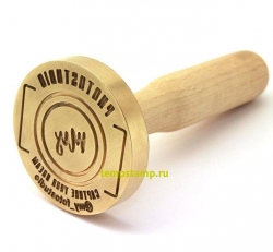 Латунное клише для сургуча с ручкой