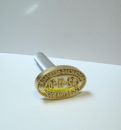 Ветеринарное клише с алюминиевой ручкой